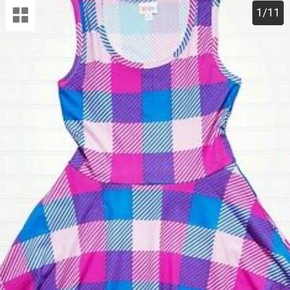 NWT LuLaRoe  NICKI TANK TOP DRESS PURPLE PINK